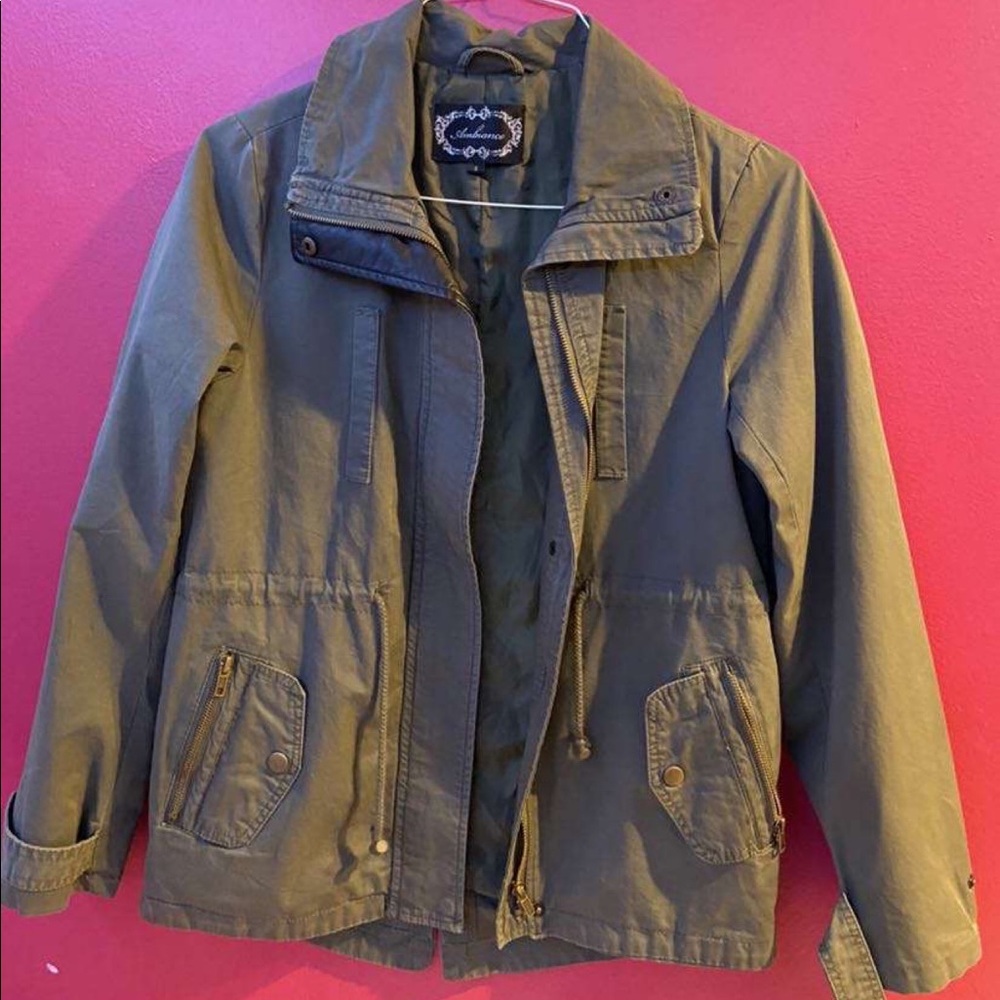 Green military jacket for women
